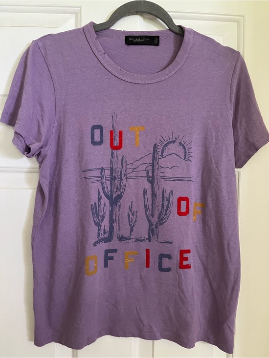 Junk Food Clothing Tops - Out of Office Purple Distressed Tee - Large